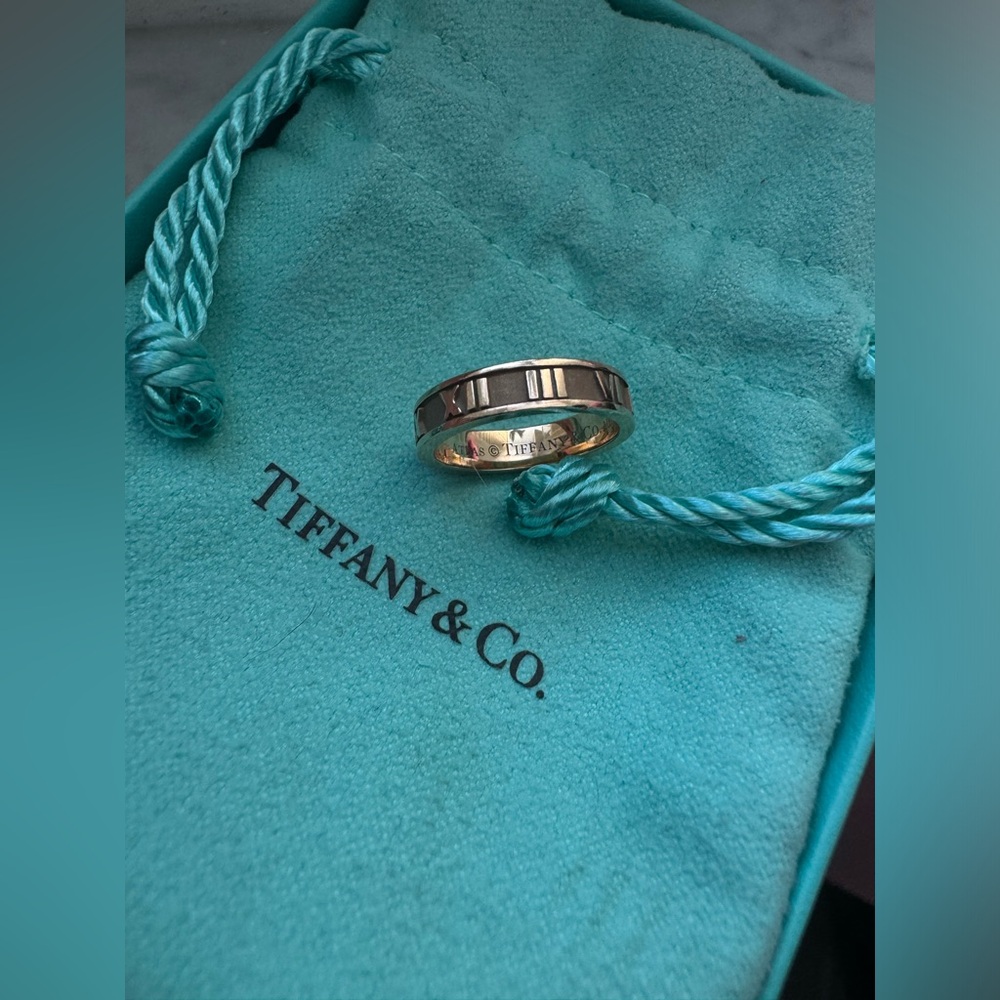 TIFFANY & CO Atlas Ring 18K Rose Gold Size(US) 4 DISCONTINUED RARE EXCELLENT